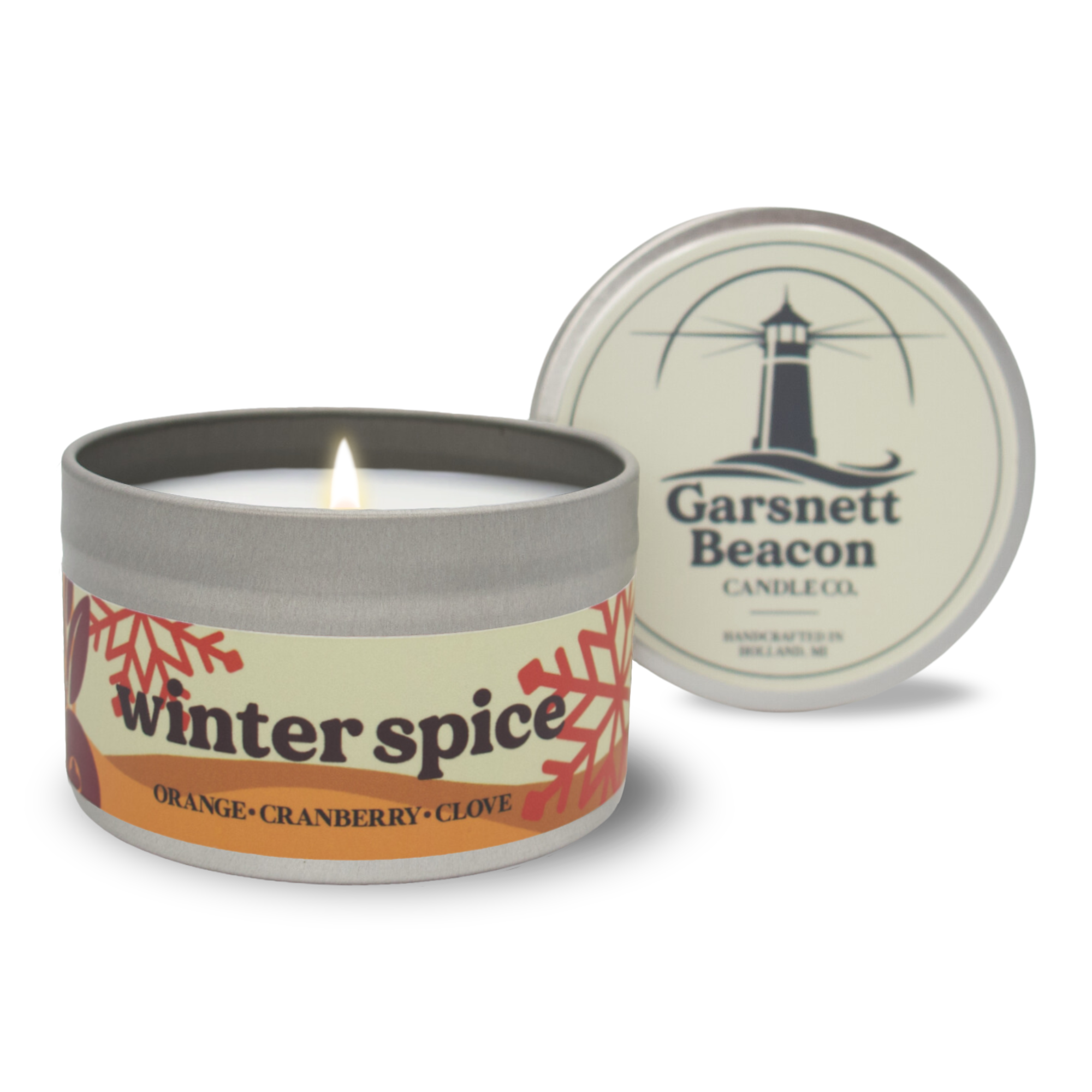 Winter Spice Candle - Orange, Cranberry, Clove Scent
