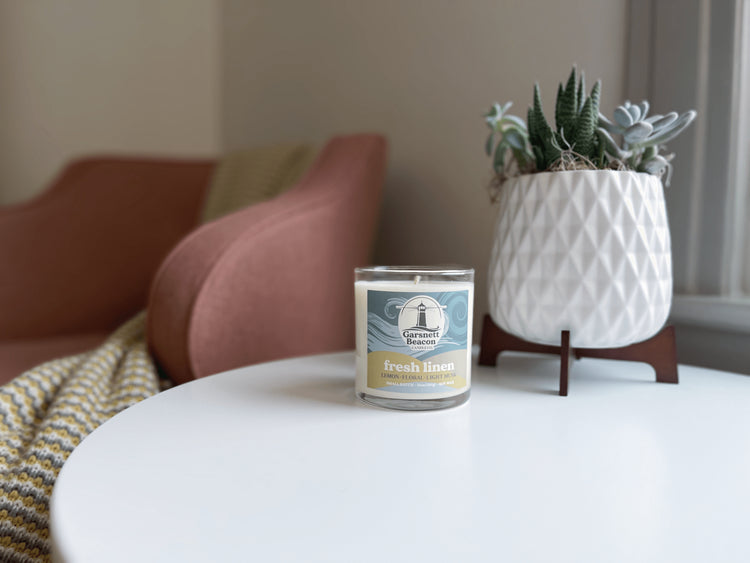 Fresh Linen Candle - Lemon, Clean Cotton Scent