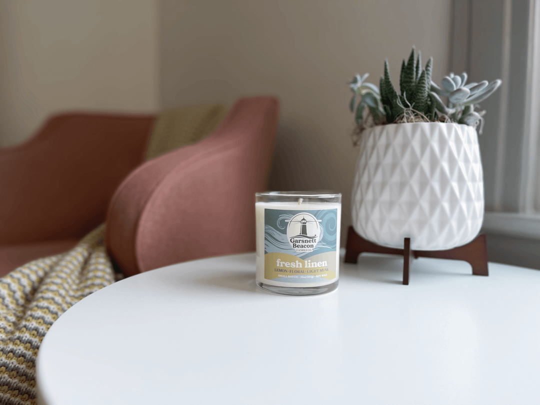 Fresh Linen Candle - Lemon, Clean Cotton Scent