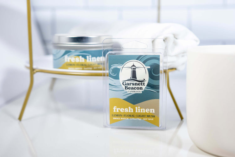 Fresh Linen Candle - Lemon, Clean Cotton Scent