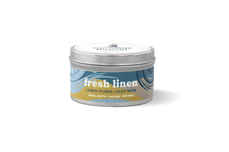Fresh Linen Candle - Lemon, Clean Cotton Scent