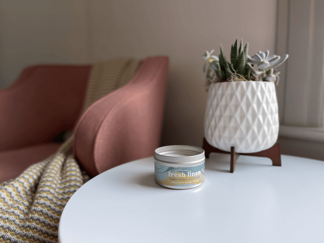 Fresh Linen Candle - Lemon, Clean Cotton Scent
