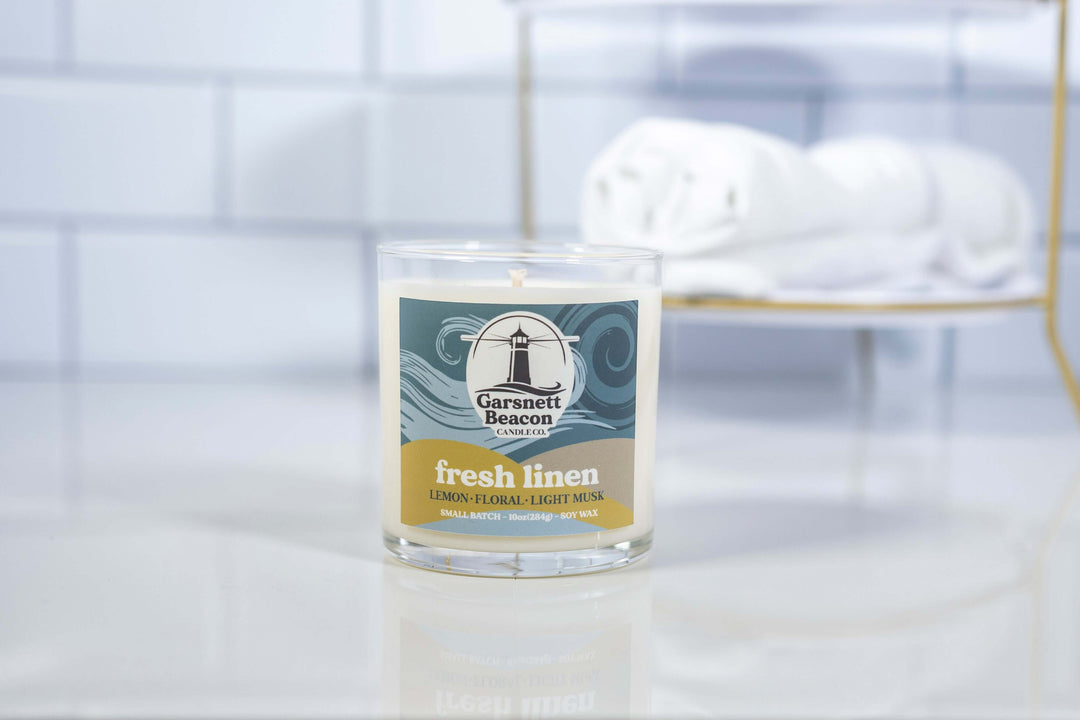 Fresh Linen Candle - Lemon, Clean Cotton Scent