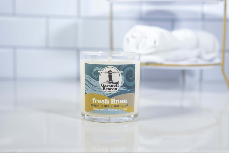 Fresh Linen Candle - Lemon, Clean Cotton Scent